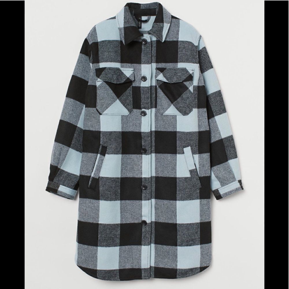 H&M Overshirt Shacket Jacket checked - Picture 3 of 3